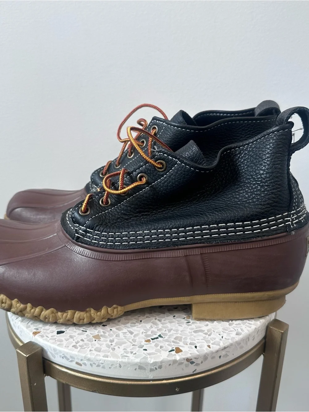 L.L. Bean Boots Mens 13 M Black Cordovan Tumbled Leather 6